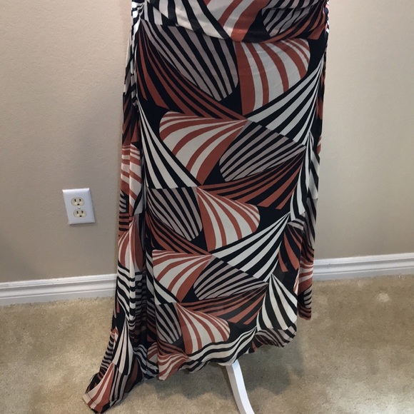 NWT Taylor Mesh Mock Turtleneck Asymmetric Hem Side Ruched Midi Dress-Size 16 - Picture 5 of 16